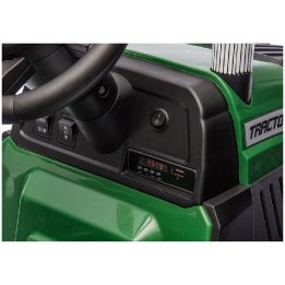 Žalias akumuliatorinis traktorius su priekaba CH9959B, 24 V