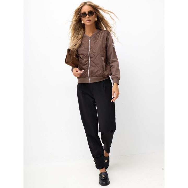 Rudos moteriškos kelnės su kišenėmis
