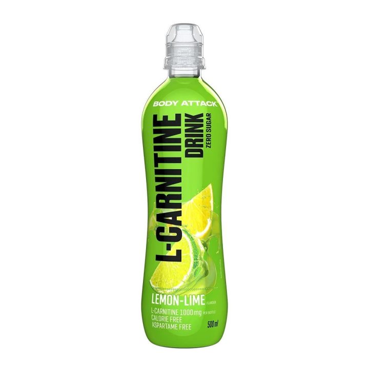 L-karnitino gėrimas Body Attack 18 × 500 ml, citrinų ir žaliosios citrinos skonio