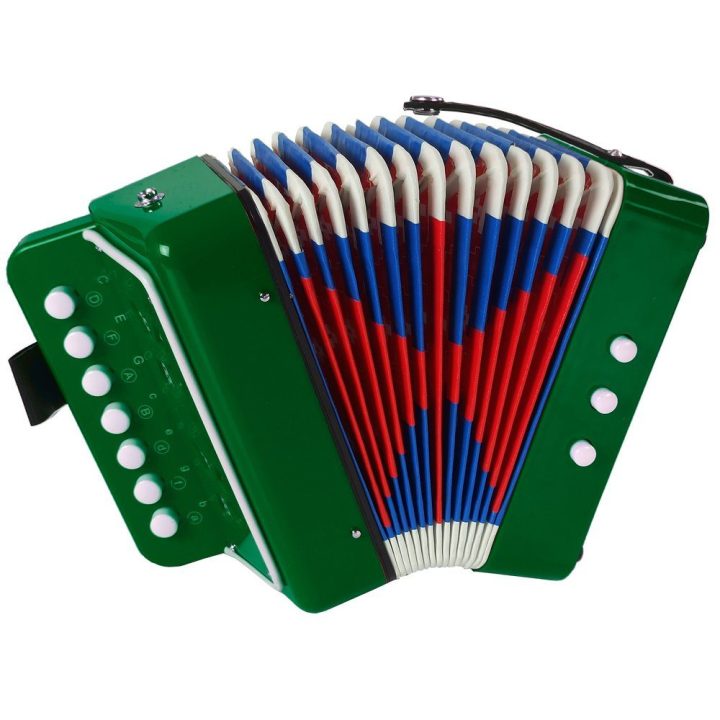 Žalias vaikiškas akordeonas mažajam muzikantui