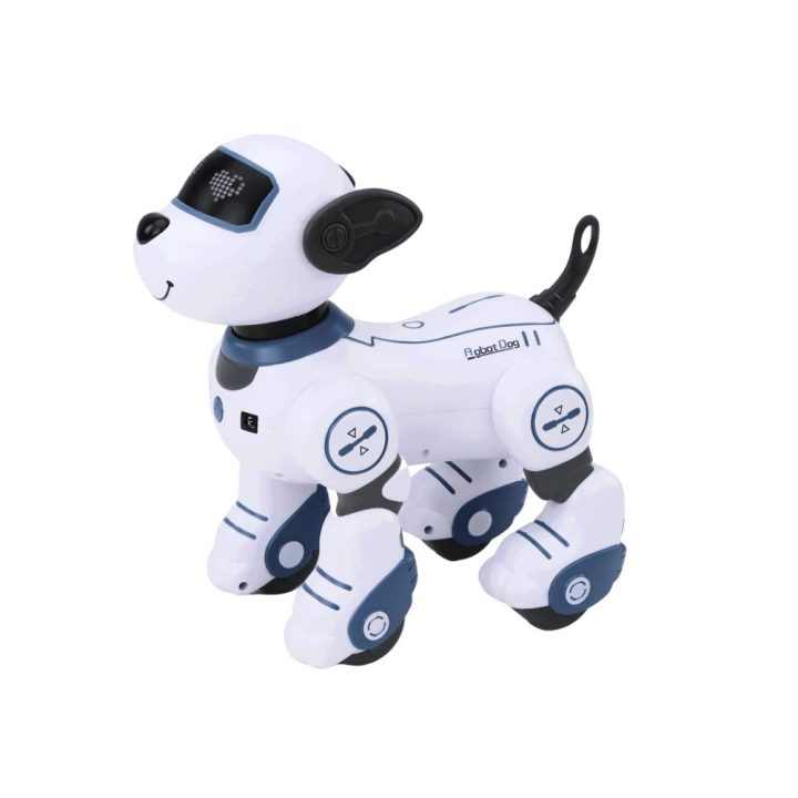 Interaktyvus robotas šuo su pultu, mėlynas
