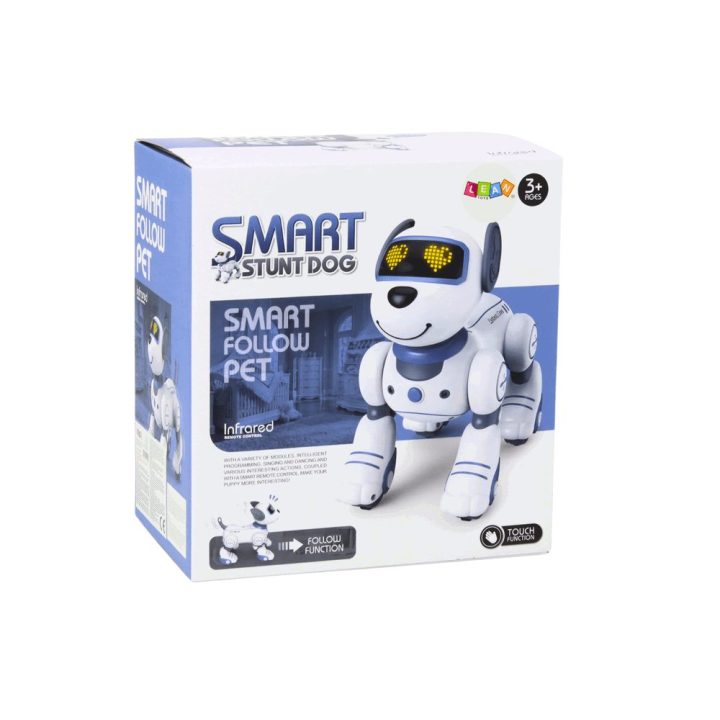 Interaktyvus robotas šuo su pultu, mėlynas