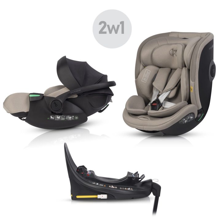 EASY GO 2 viename automobilinių kėdučių rinkinys BUZ XTD PRO ir BUZ PRO BODY, taupe