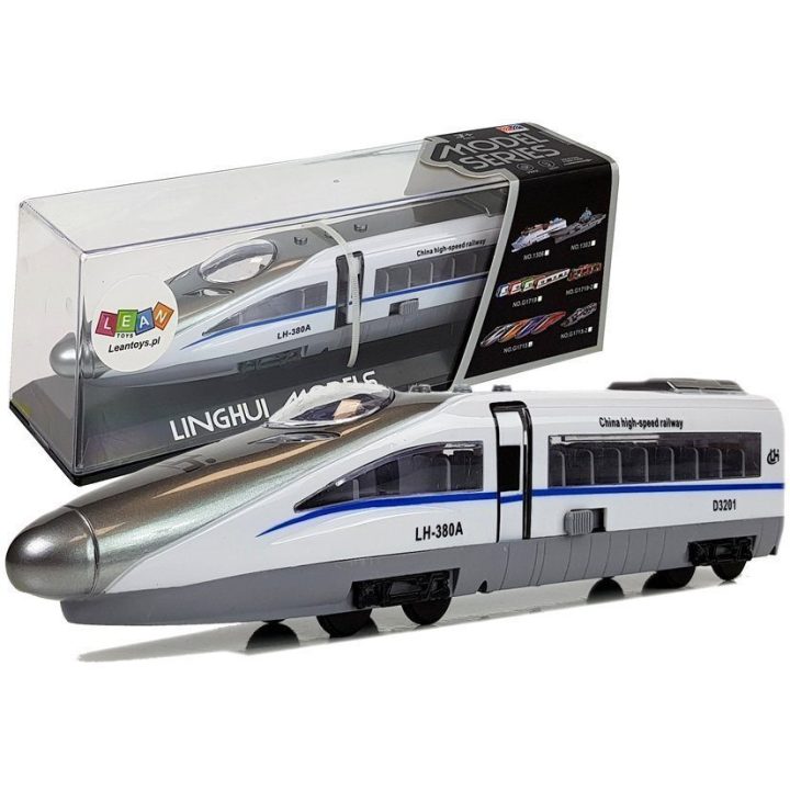 Baltas žaislinis traukinys Pendolino su garsais ir šviesomis