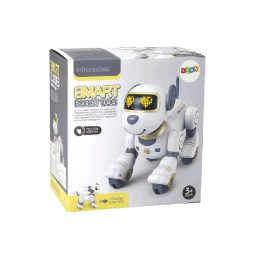 Interaktyvus robotas šuo su nuotolinio valdymo pultu, auksinis
