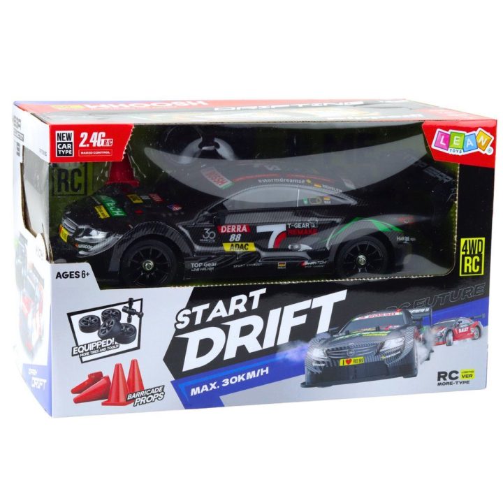 Juodas RC drift automobilis 1:16, 30 km/h