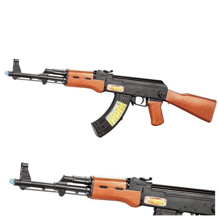 Žaislinis AK-47 šautuvas vaikams su šviesos ir garso efektais, 68,5 cm