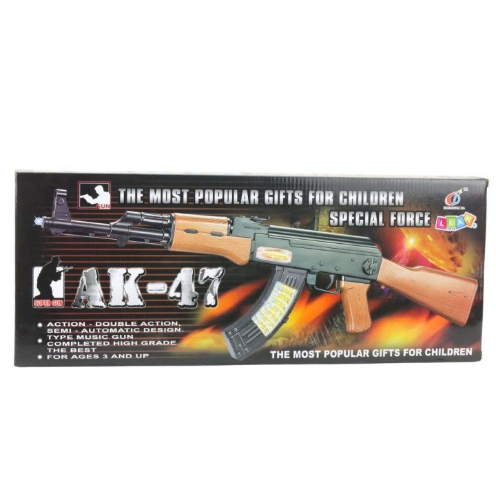 Žaislinis AK-47 šautuvas vaikams su šviesos ir garso efektais, 68,5 cm
