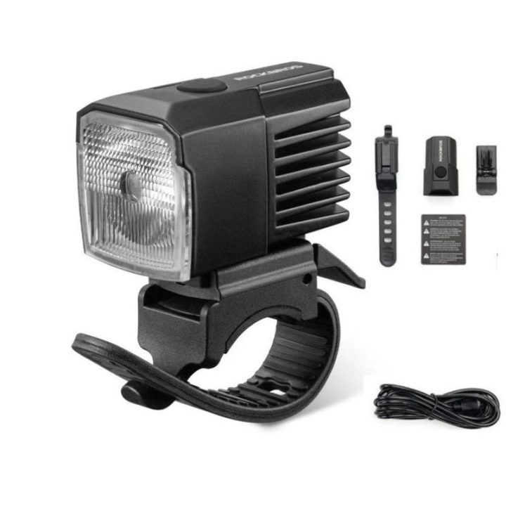 RockBros priekinė dviračio lempa 1600 lm juoda