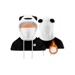 Vaikiška panda kominiarka su fleece pamušalu, juoda ir balta
