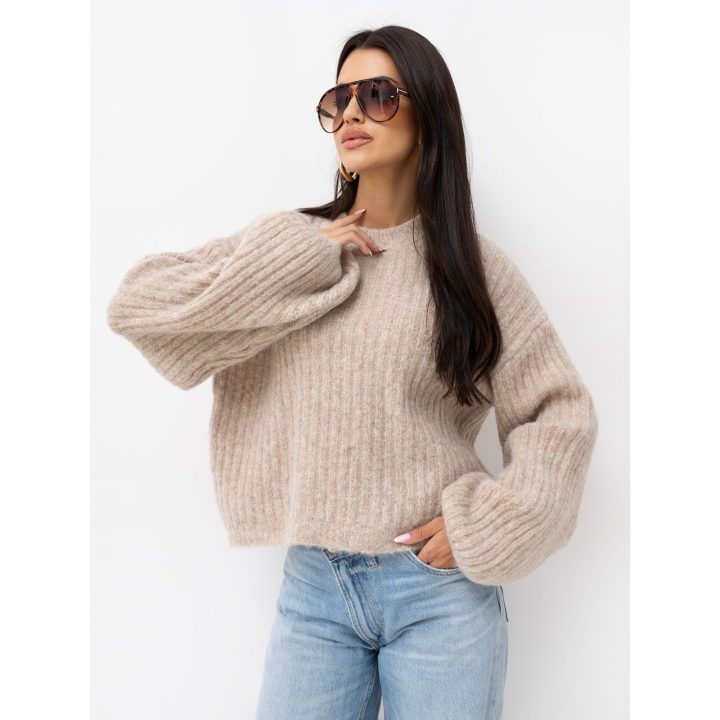 Ekru oversize megztinis