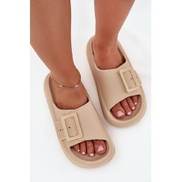 Smėlio spalvos moteriškos basutės su sagtimi Step in style