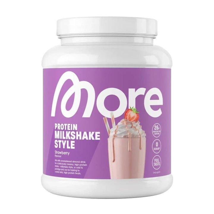 Baltymų milteliai More Nutrition Protein Milkshake Style 600 g, braškių skonio