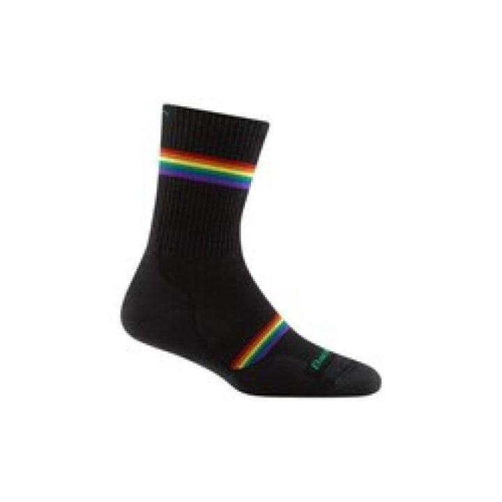 Moteriškos kojinės Darn Tough Prism Micro Crew Lightweight su paminkštinimu, juodos, M