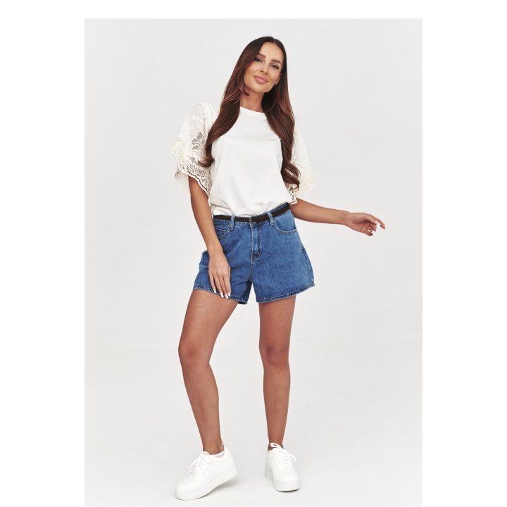 Denim šortai moterims Makadamia