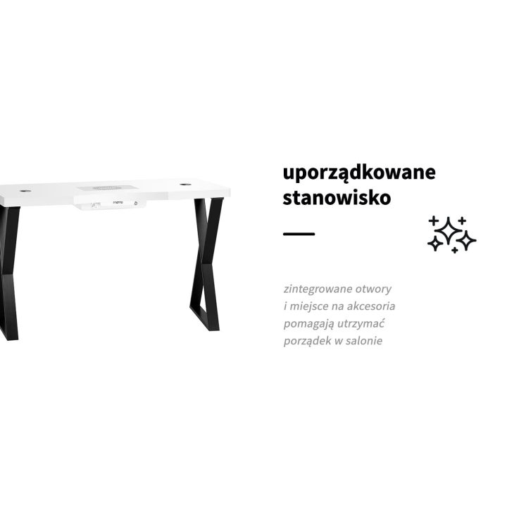 Kosmetinis manikiūro stalas su dulkių surinkėju MOMO 04-BL