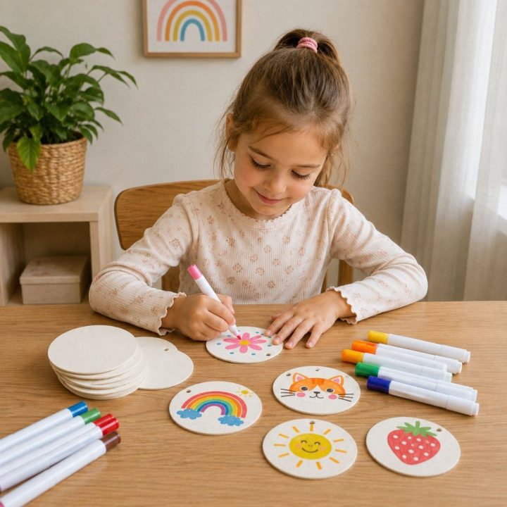 3D dažymo popieriaus diskai iš medienos celiuliozės, 20 vnt., 6 cm