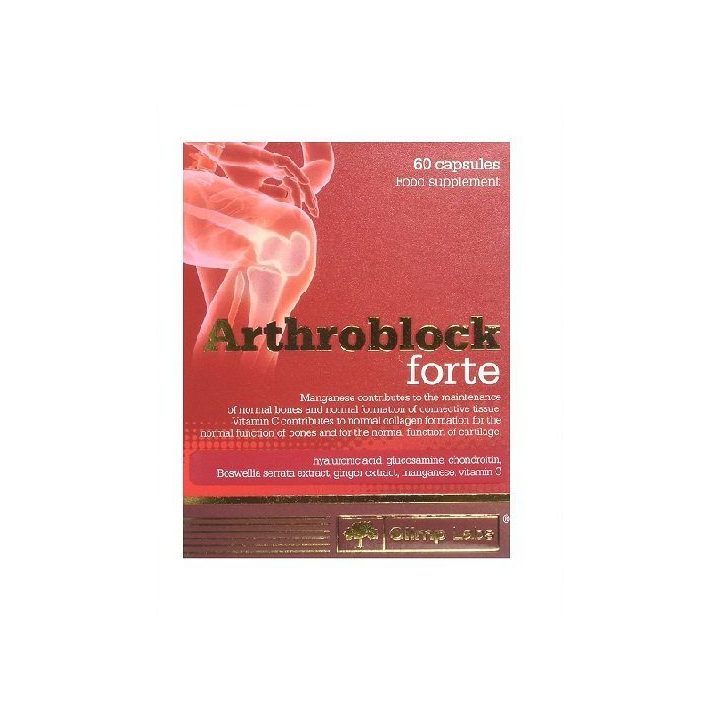Sąnarių ir kremzlių kapsulės Olimp Arthroblock Forte 60 kapsulių
