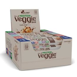 Augalinis baltyminis batonėlis Olimp I'm Veggie 25 × 50 g, sausainių tešlos skonio