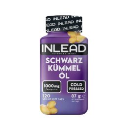 INLEAD juodųjų kmynų aliejaus kapsulės su vitaminu E 120 vnt.