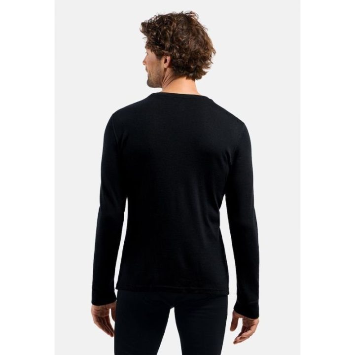 Vyriški termo marškinėliai Odlo BL TOP crew neck l/s Merino 260, juodi, L