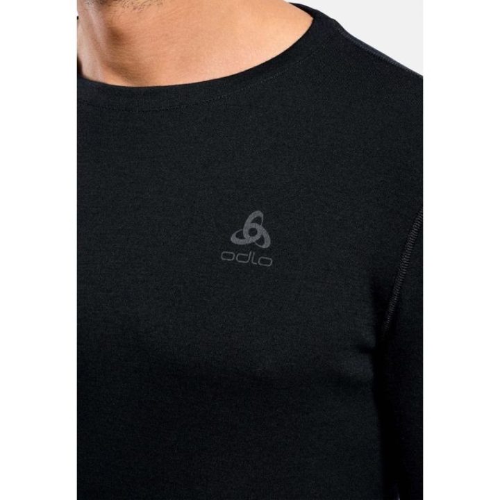 Vyriški termo marškinėliai Odlo BL TOP crew neck l/s Merino 260, juodi, L