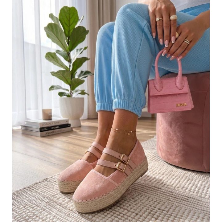 Moteriškos rožinės espadrilės ant platformos Marcelle
