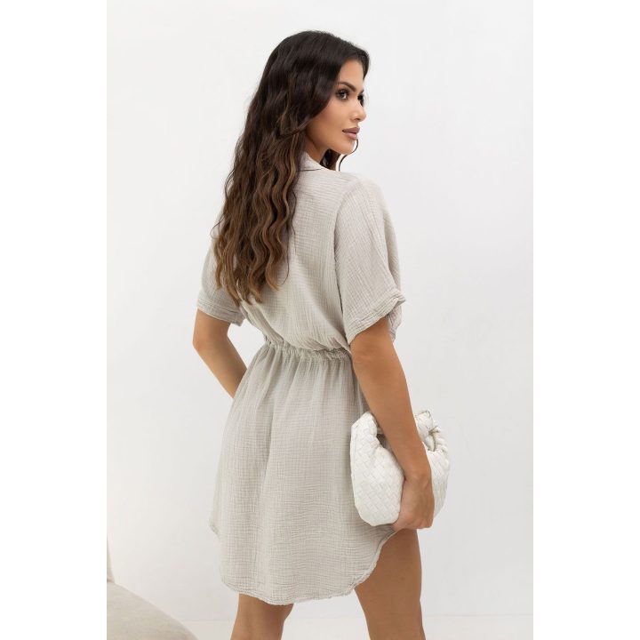 Smėlio spalvos muslino suknelė Italy Moda