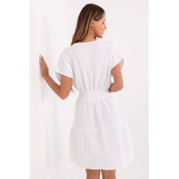 Balta suknelė su smukiu liemeniu Italy Moda