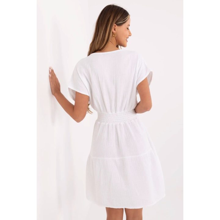 Balta suknelė su smukiu liemeniu Italy Moda