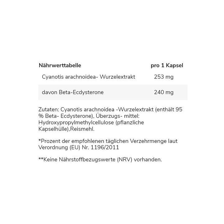 Ecdysterono kapsulės GN 60 kapsulių