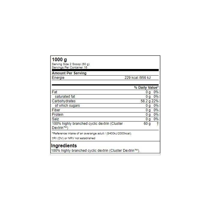 Angliavandenių milteliai Genetic Nutrition Cluster Dextrin 1000 g