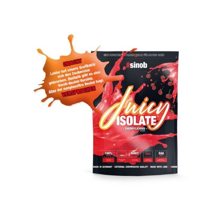 Išrūgų baltymų izoliatas Sinob Juicy Isolate 1 kg, vyšnių skonio