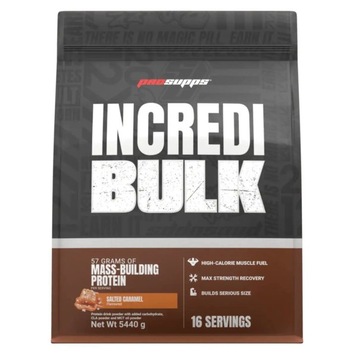 Gaineris ProSupps IncrediBULK 5,44 kg, sūdytos karamelės skonio
