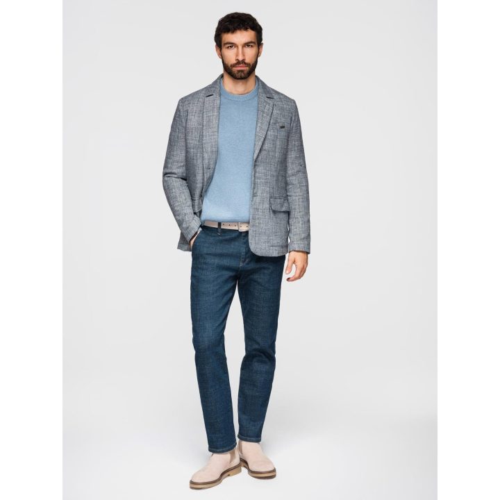 Vyriškas pilkas lininis švarkas regular fit