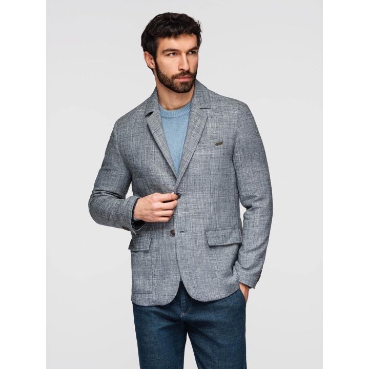 Vyriškas pilkas lininis švarkas regular fit