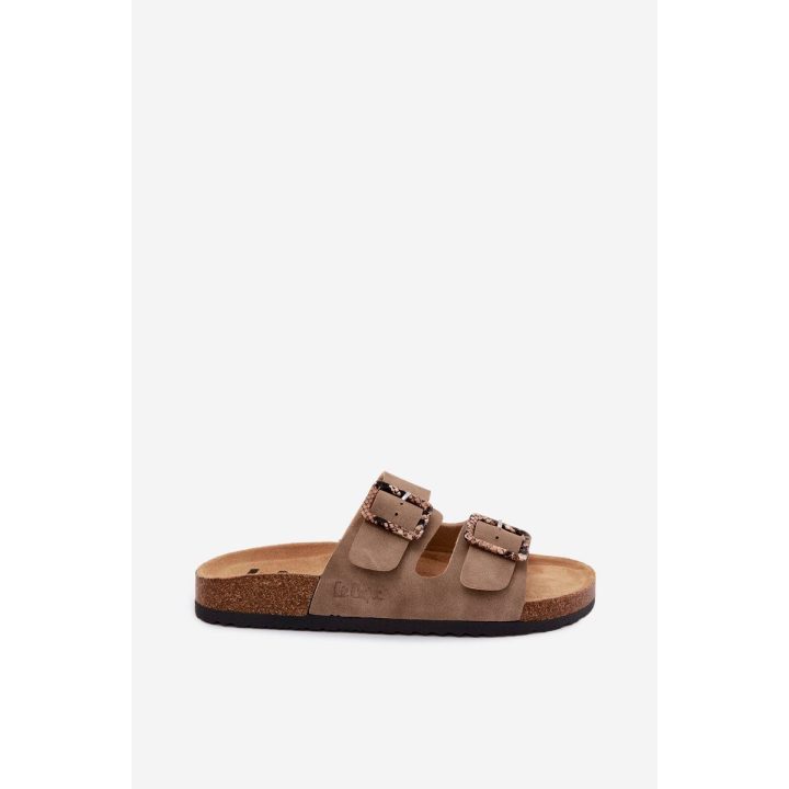 Moteriškos chaki šlepetės su sagomis Lee Cooper