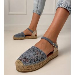 Mėlynos moteriškos espadrilės basutės Santos