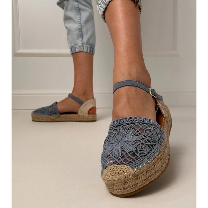 Mėlynos moteriškos espadrilės basutės Santos