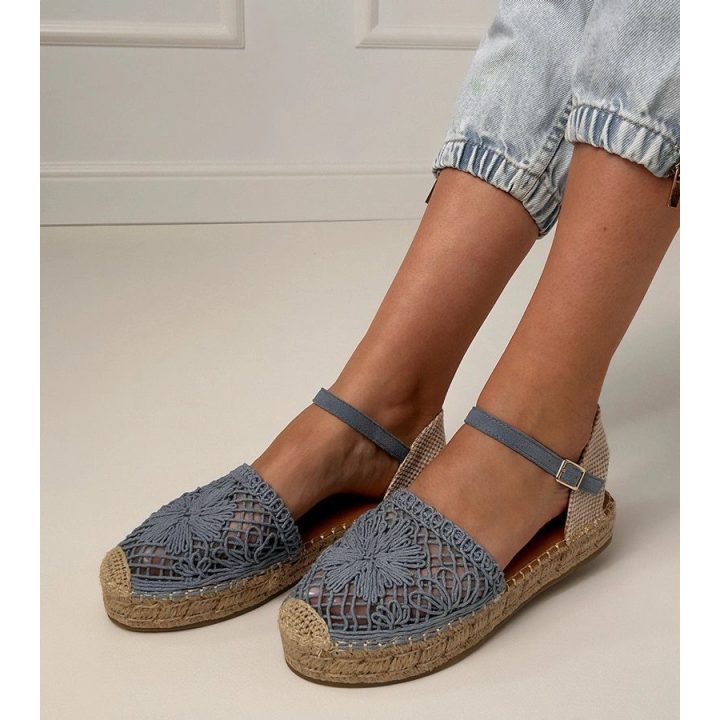 Mėlynos moteriškos espadrilės basutės Santos