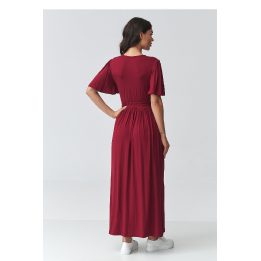 Bordo spalvos maxi suknelė Makadamia