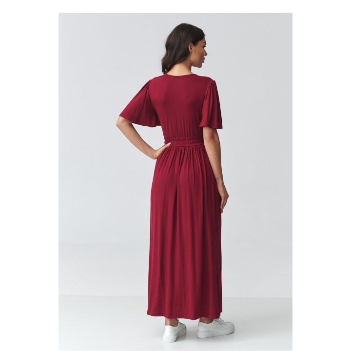 Bordo spalvos maxi suknelė Makadamia