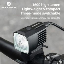 RockBros priekinė dviračio lempa 1600 lm juoda