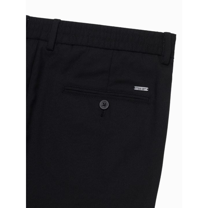 Vyriškos juodos chino kelnės su tampriu juosmeniu