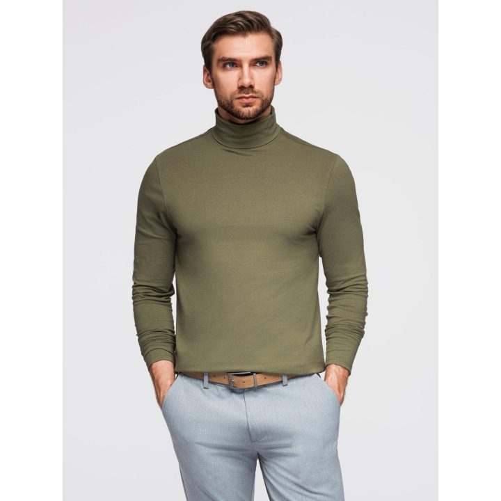 Vyriškas alyvuogių spalvos palaidinės tipo golfas