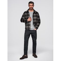 Vyriškos juodos regular fit džinsinės kelnės