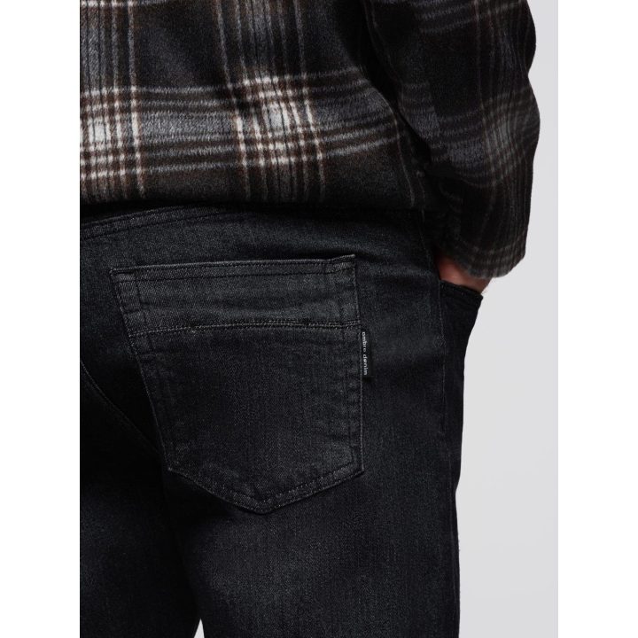 Vyriškos juodos regular fit džinsinės kelnės