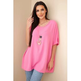 Rožinė oversize palaidinė su pakabuku