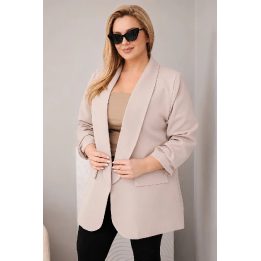 Moteriška Plus Size elegantiška palaidinė tamsiai smėlio spalvos