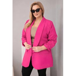 Moteriška Plus Size elegantiška fuksijos spalvos striukė
